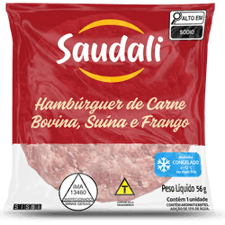 HAMBURGUER SAUDALI ENVELOPADO 56G MISTO